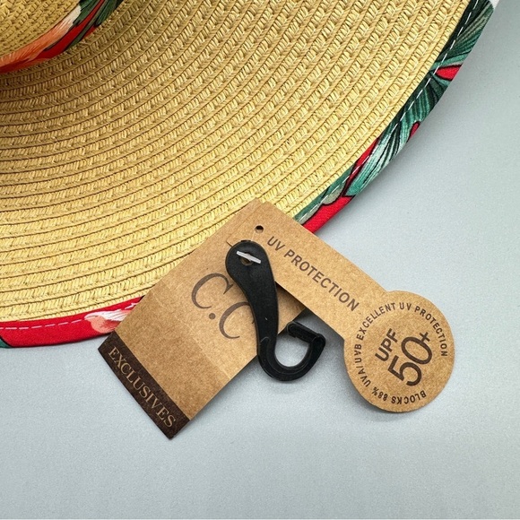 Stylish Wide Brim Straw Hat with Floral Trim Women’s Summer Sunny Beach main image 5